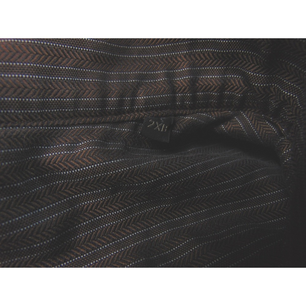 Zanella Shirt Mens 2XL Brown Striped Italy Luxury Business Casual Office Classic - Picture 8 of 9